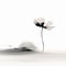 Minimalist White Flower Artwork With Sweeping Waves