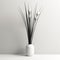 Minimalist White Flower Vase: Zen-inspired 3d Render