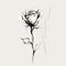 Minimalist White Rose Tattoo: Conceptual Digital Art With Gothic Illustration