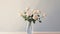 Minimalist White Roses: Hyper-realistic Water In Romantic Scenery
