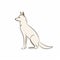 Minimalist White Wolf In Egyptian Iconography