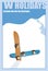 Minimalist winter poster. Landscape with Snowboards, vector illustration.
