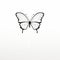 Minimalist Wire Butterfly Illustration On White Background