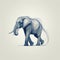 Minimalist Wire Elephant Illustration On Artboard