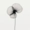 Minimalist Wire Flower: Delicate Watercolor In Black And White