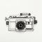 Minimalist Wire And Paper Camera Illustration: A Photorealistic Yashica T3 Super