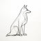 Minimalist Wire Wolf Sculpture: A Study In Meticulous Linework And Simplified Dog Figures