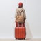 Minimalist Woman With Red Suitcase: A Visual Exploration Of American Consumer Culture