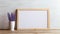 Minimalist Wooden Frame With Lavender Flower: Anti-clutter Design