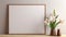 Minimalist Wooden Frame With Lilies: 8k Resolution Desktop Decor