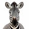 Minimalist Zebra Head Close-up: Monochromatic Portrait With Playful Body Manipulations