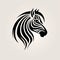 Minimalist Zebra Head Illustration: Symbolic Iconography Design