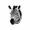 Minimalist Zebra Head Logo Design In Flat Style