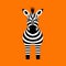 Minimalist Zebra Illustration On Orange Background