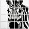 Minimalist Zebra Print: Black And White Grid Composition