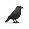 Minimalistic 2d Crow Icon: Simple And Colorful Illustration