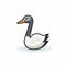 Minimalistic 2d Goose Icon On White Background