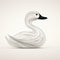 Minimalistic 2d Line Art Of A Swan In White