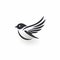 Minimalistic 2d Sparrow Icon Logo With Innovative Page Design