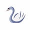 Minimalistic 2d Swan Icon On White Background