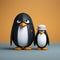 Minimalistic 3d Penguin And Baby: An Animated Cypherpunk Adventure