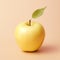 Minimalistic Apple Sculpture On Light Yellow Background