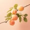 Minimalistic Apricot Design On Light Yellow Background