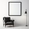 Minimalistic Armchair Portrait Picture Frame In White Room