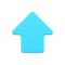 Minimalistic arrow indicator 3d icon. Blue cursor for website