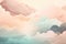 Minimalistic background with transparent overlays of abstract clouds in soft pastel colors