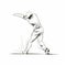 Minimalistic Baseball Player Hitting Ball Artwork