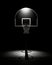 Minimalistic Basketball Hoop Artwork in Black and White Photography Style