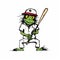 Minimalistic Basquiat-style Cricket Mascot Emblem In Png Format