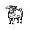 Minimalistic Basquiat Style Sheep Emblem In Png Format