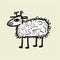 Minimalistic Basquiat Style Sheep Emblem - Png Mascot Drawing