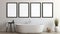 Minimalistic Bathroom With Three Blank Frames