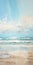 Minimalistic Beach Landscape Painting With Impasto Texture