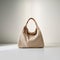 Minimalistic Beige Hobo Bag With Leather Handles - Stylish And Functional