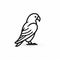 Minimalistic Bird Logo: A Clean-lined Art Of Pigeoncore With American Iconography