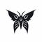 Minimalistic Black Butterfly Logo Design Tattoo Illustration