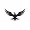 Minimalistic Black Eagle Logo With Symmetrical Wings