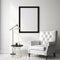 Minimalistic Black Frame And White Chair In Flattering Lighting