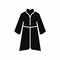 Minimalistic Black Robe Icon - Simple Flat Design Tunic Symbol