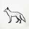 Minimalistic Black Sketch Of A Fox On White Background