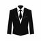 Minimalistic Black Suit Icon With Tie And Jacket