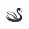 Minimalistic Black Swan Icon On White Background