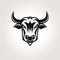 Minimalistic Black And White Bull Head Icon For Web Design