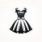 Minimalistic Black And White Dress Logo With Retro Charm