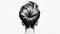 Minimalistic Black And White Faux Hawk Woman\\\'s Hair Vector Art