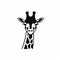 Minimalistic Black And White Giraffe Logo With Expressive Facial Expression